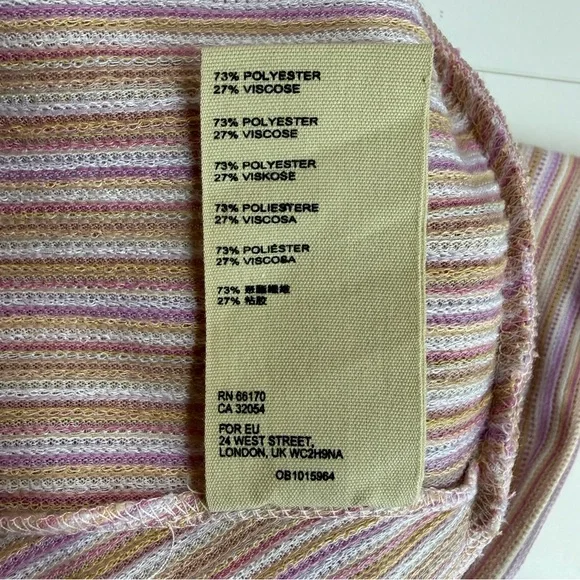 Free People Autumn Nights Striped Puff Sleeve Tie-Back Top - Orchid Rain - Picture 5 of 8